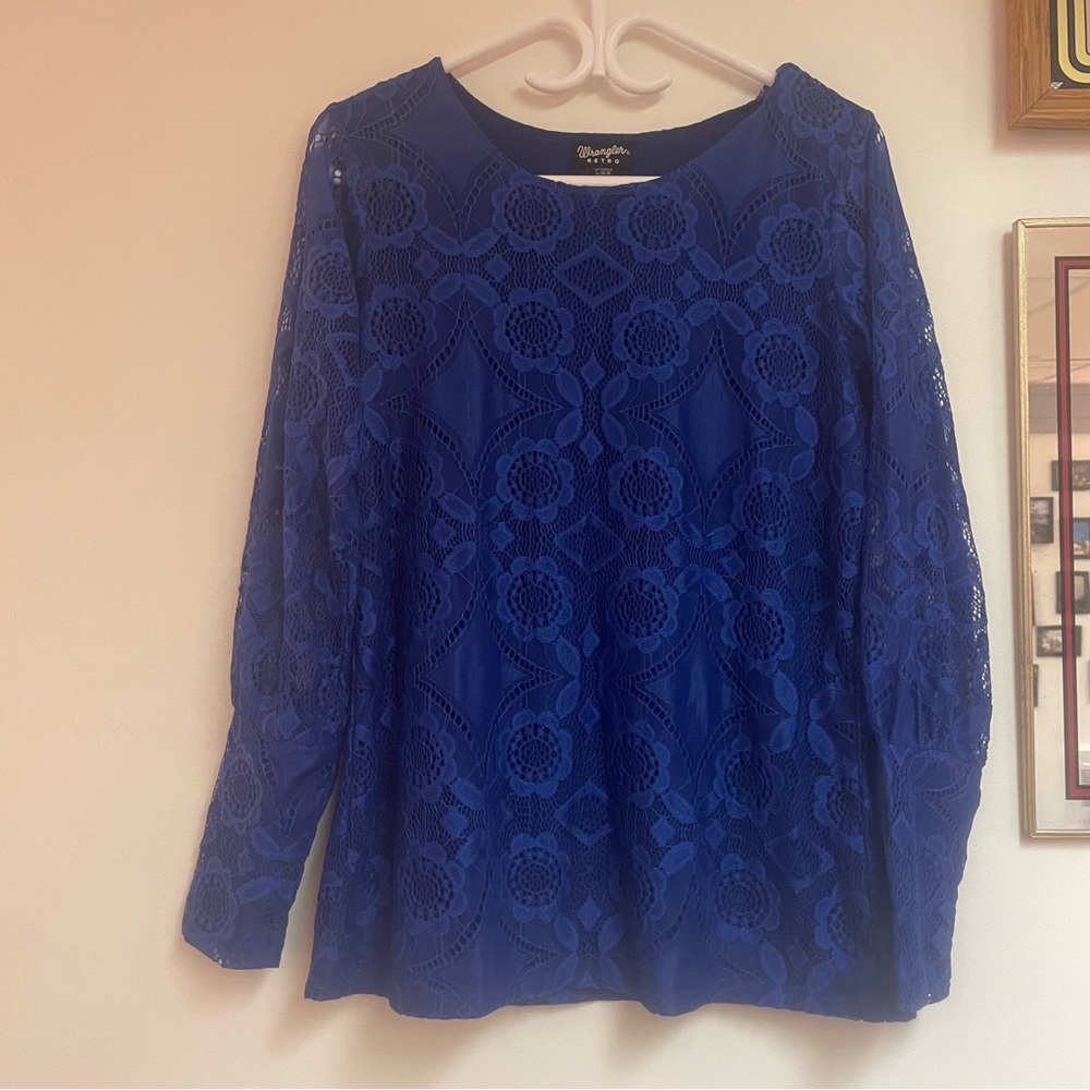 Wrangler Retro lace fitted sleeves top